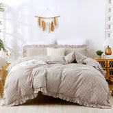 ATSense housse de couette face recto vichy tan, apporte charme chaleureux