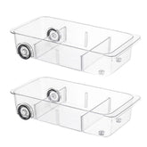 Attelite vue avant du pack de deux bacs pour organisation frigo bénéfice gain d'espace