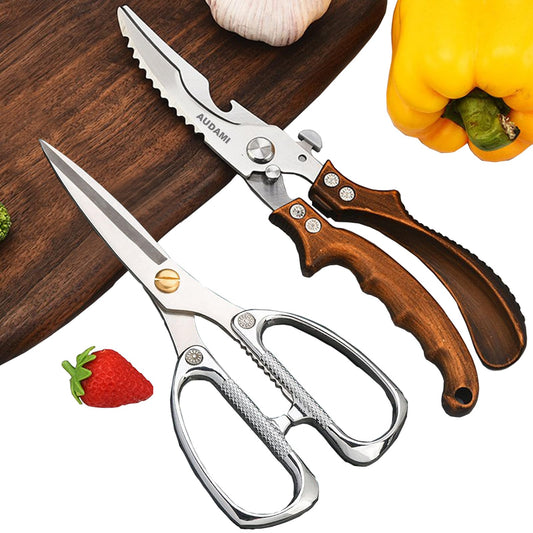 AUDAMI ciseaux de cuisine avant du pack montrant robustesse et finition