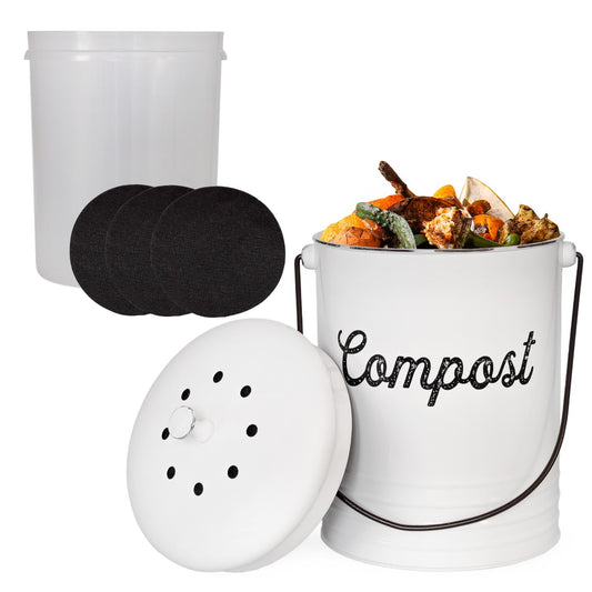 AuldHome Design vue avant du bac compost, design compact et esthétique