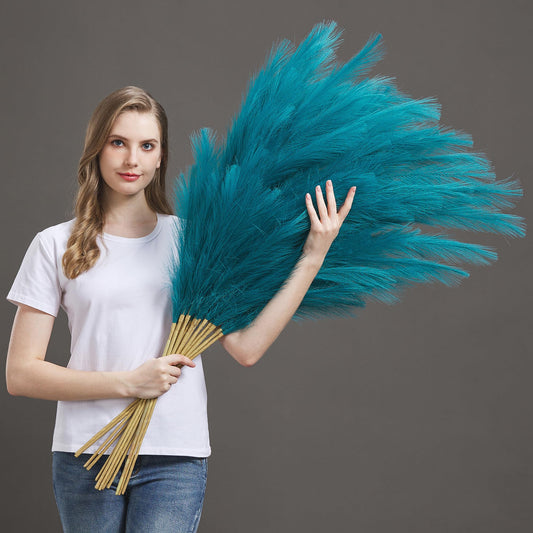 Aurora Prime face du lot de 7 pampas bleues, apparence volumineuse et soignée