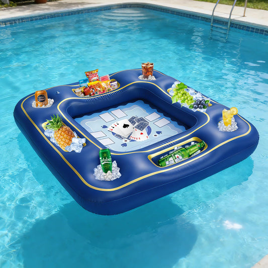 Auspicious Rain table face avant bleu et or, design luxueux pour jeux aquatiques