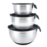 AVACRAFT ensemble de trois bols inox 18/10 vue de face, polyvalence en cuisine