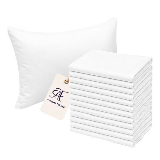 Aveesha lot de 12 housses d'oreiller blanches montrant le paquet pratique et la quantité