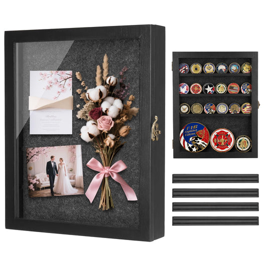 AW BRIDAL vue avant du cadre shadow box noir montrant finition élégante