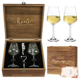 AW verres avant coffret ouvert montrant élégance et cadeau prêt à offrir