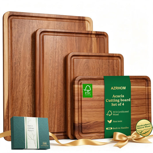 AZRHOM planche face avant montrant le lot et l'esthétique en acacia
