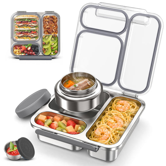 BABHAMNESS boîte bento ouverte montrant trois compartiments pour repas séparés et pratique