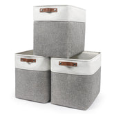 Bagnizer vue de face du lot de trois paniers, rangement esthétique et pratique