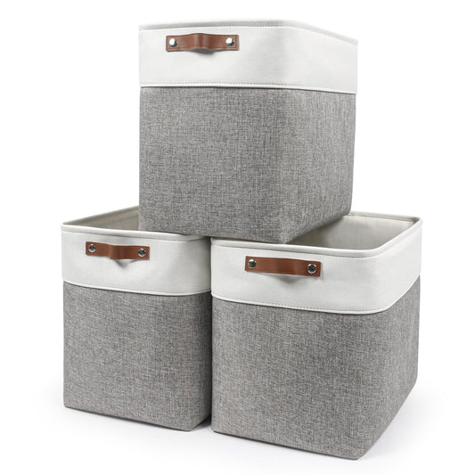 Bagnizer vue de face du lot de trois paniers, rangement esthétique et pratique