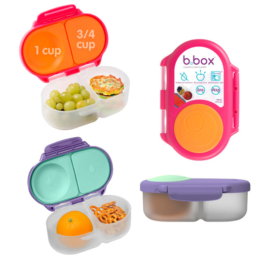 b.box boîte snack face avant montrant design compact et couleurs attrayantes