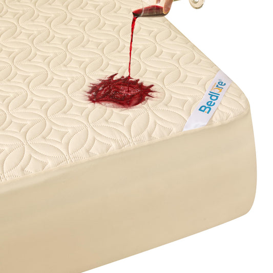 BEDLORE protège-matelas face entière montrant la coupe et l’aspect soigné, protection visible
