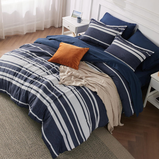 Bedsure ensemble devant bleu marine montrant style et confort