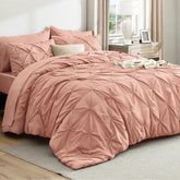 Bedsure vue avant ensemble Queen Dusty Pink apportant élégance instantanée