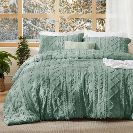 Bedsure couette face avant verte apportant style bohème élégant