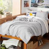 Bedsure housse de couette face avant gris clair, look soigné et apaisant