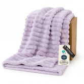 Bedsure vue avant du plaid lavender fog, esthétique et confort immédiat