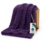 Bedsure plaid face avant violet montrant couleur et motif utile au décor