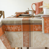 Benson Mills nappe rectangulaire entière montrant coupe et couleur terracotta