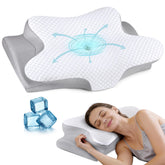 Bespillow vue avant du coussin montrant la forme ergonomique et soutien