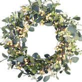 Bibelot couronne eucalyptus vue de face, apporte une porte accueillante