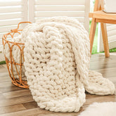 Bigacogo plaid face avant beige montrant style déco et confort