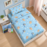 Bluey vue avant de l27ensemble emballe9 montrant le pack complet et la marque Bluey pour choix cadeau
