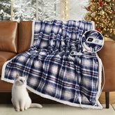 blunique couverture tartan face avant montrant design et chaleur