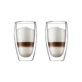Bodum Pavina vue frontale du lot de deux verres, présentation élégante