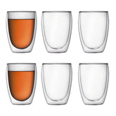 Bodum Pavina lot de six verres transparents montrant design et capacité