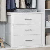 BOLUO vue de face de la commode blanche, rangement compact et esthétique