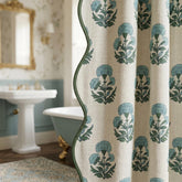 Boomkin rideau de douche entier bleu-vert montrant l'effet décoratif