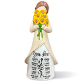 Bozspacer figurine face avant montrant design tournesol et message inspirant