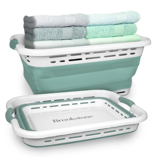 Brookstone vue avant du panier montrant design mint et économie d'espace