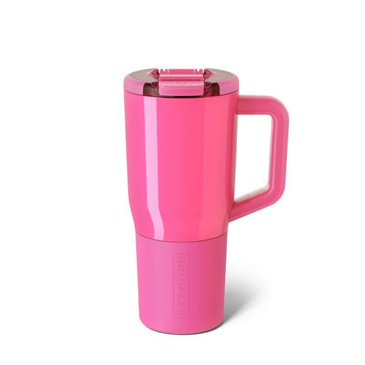 BrüMate Müv vue de face montrant le design Neon Pink et attractivité