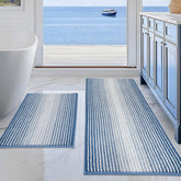 BSICPRO tapis bain ensemble posé bleu ciel, confort et absorption