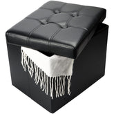 Bsketa vue avant du pouf noir, rangement discret et élégant