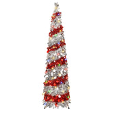 BTU sapin face argent et rouge, look festif compact