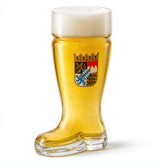 Burns Glass vue avant de la chope Das Boot montrant le blason et capacité
