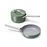 Caraway ensemble mini face avant montrant design compact et rangement pratique
