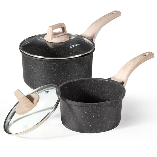 CAROTE ensemble face avant noir élégant montrant finition et couvercles, pour cuisine soignée