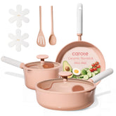 CAROTE set rose vu de face montrant l'ensemble des pièces et style moderne