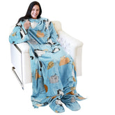 Catalonia vue avant du wearable blanket montrant design et coupe pour confort