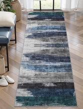 Ciicool vue avant du tapis coureur bleu marine montrant design moderne et bénéfice décoratif