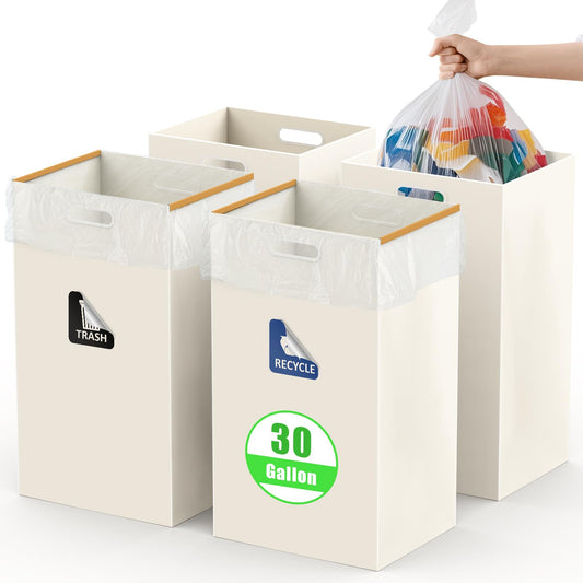 CINNIE&JHIN poubelle face et emballage montrant lot de 4, utile pour organiser déchets