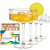 CL FUN verre coupe martini vu de face, présentation élégante et brillante