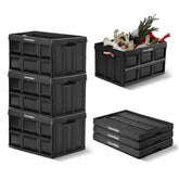 CleverMade vue avant du lot de trois bacs, rangement compact et esthétique