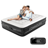 COMMOUDS matelas gonflable face montrant finition et taille, confort instantané