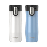 Contigo montre la face avant du pack de 2 gobelets, design élégant et pratique