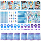 Coosilion sachet cadeau double-face montrant château et flocons, ajoute cohérence visuelle